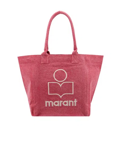 Isabel Marant Yenky Canvas Logo Embroidered Handbag In Pink