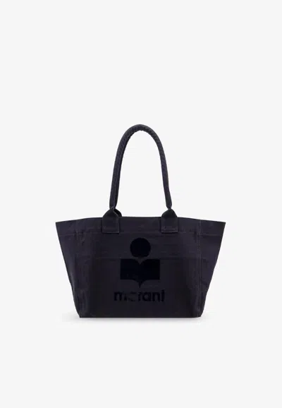 Isabel Marant Yenky Canvas Logo Tote Bag In Black