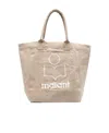 Isabel Marant Small Yenky Canvas Logo Tote Bag In Nude