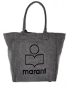 Isabel Marant Grey Yenky Canvas Logo Tote Bag In Grey