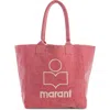 Isabel Marant Yenky Embroidered Logo Canvas Tote In Red
