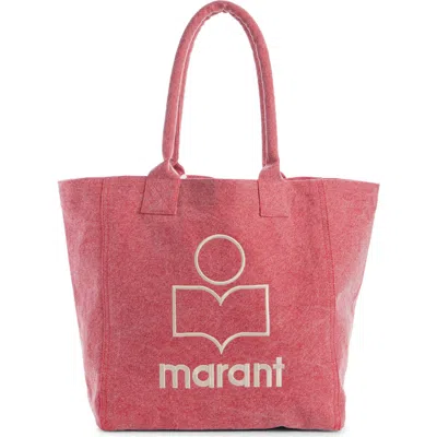 Isabel Marant Yenky Embroidered Logo Canvas Tote In Red
