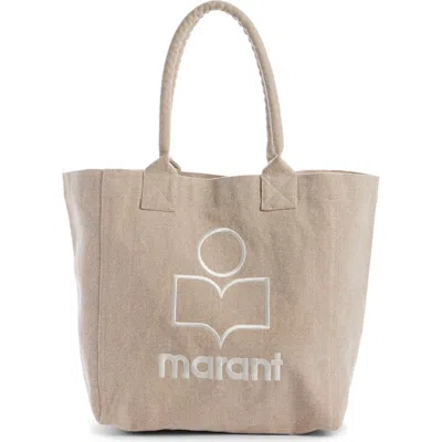 Isabel Marant Yenky Embroidered Logo Canvas Tote In Ochre