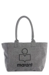 Isabel Marant Women Yenky Zipped Canvas Tote Bag In Grey