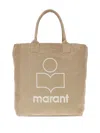 Isabel Marant Yenky Logo-embroidered Cotton Tote Bag In Neutral
