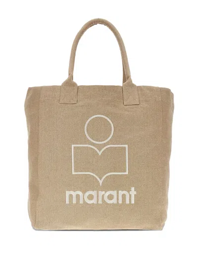 Isabel Marant Yenky Logo-embroidered Cotton Tote Bag In Neutral