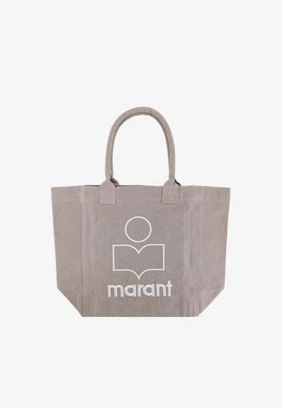 Isabel Marant Yenky Logo Embroidered Tote Bag In Beige