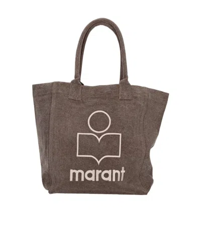 Isabel Marant Yenky Logo Embroidered Tote Bag In Brown