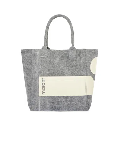 Isabel Marant Yenky Logo Tote Bag In Gray