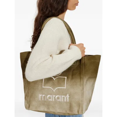 Isabel Marant Yenky Logo-embroidered Tote Bag In Green