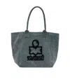 Isabel Marant Yenky Small Bag Small Yenky Faded Cotton Bag With Logo In Green