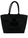 Isabel Marant 'yenky' Small Black Cotton Tote Bag In Black