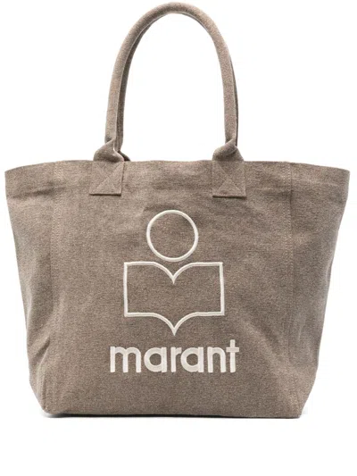 Isabel Marant Yenky Small Cotton Tote Bag In Green