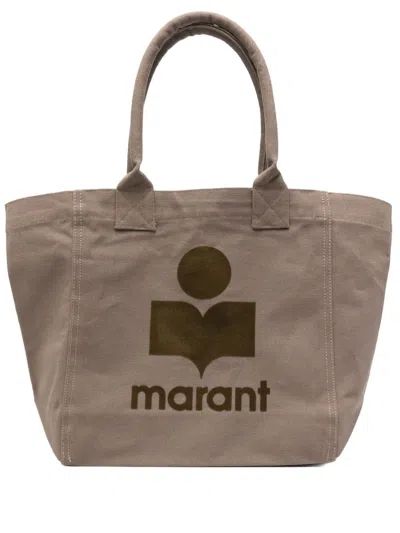 Isabel Marant Yenky Small Cotton Tote In Green