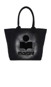 Isabel Marant Etoile-flocked Canvas Tote Bag In 灰色