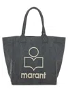Isabel Marant Women Melange Dark Grey Cotton Small Yenky Shopping Bag In Gray