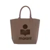 Isabel Marant Yenky Tote Bag With Logo Embroidery In Gray