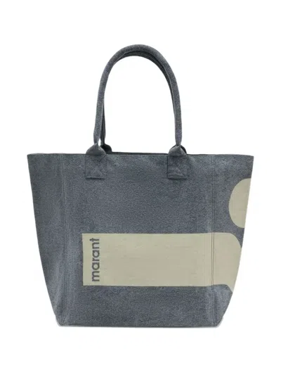 Isabel Marant Grey Yenky Textured Cotton Tote In Gray