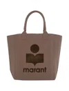 Isabel Marant Yenky Tote Bag With Logo Embroidery In Brown