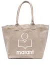 Isabel Marant Yenky Zipped Embroidered Logo Canvas Tote In Neutrals