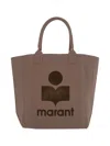 Isabel Marant Cotton Tote Bag With Prominent Logo In Brown