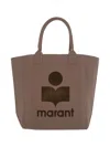 Isabel Marant Yenky Tote Bag With Logo Embroidery In Brown