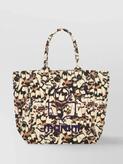 Isabel Marant Yenky Washed Cotton Shoulder Bag With Top Handles