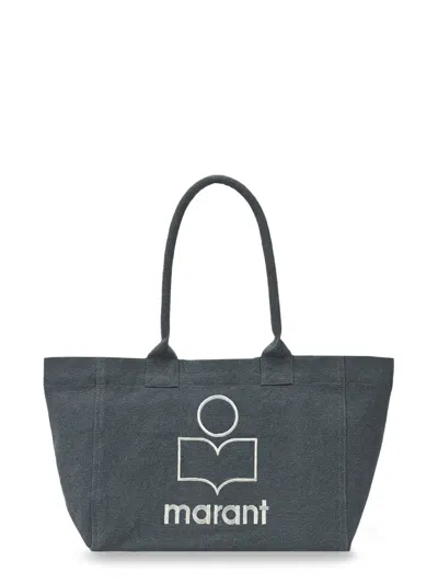 Isabel Marant Yenky Zipped Cotton Shoulder Bag In Black