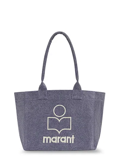 Isabel Marant Yenky Zipped Cotton Shoulder Bag In Purple