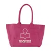 Isabel Marant Textured Pink Cotton Shopper Bag With Zippered Closure In Pink