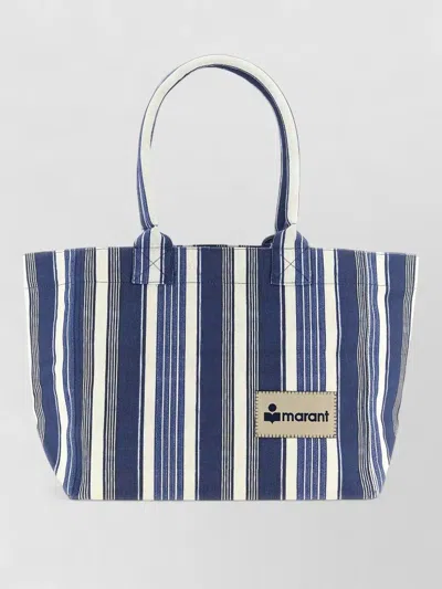 Isabel Marant Yenky Zipped Large Striped Beach Bag In Blue