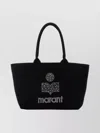 Isabel Marant Small Yenky Festive Studded Logo Canvas Tote In Black