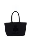 Isabel Marant Yenky Zip Canvas Cotton Tote Bag In Black