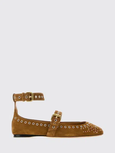 Isabel Marant Ylza Suede Mary Jane Flats With Studs And Eyelets In Brown