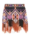Isabel Marant Yolana Fringed Sequin-embellished Jacquard-knit Cotton Mini Skirt In Orange