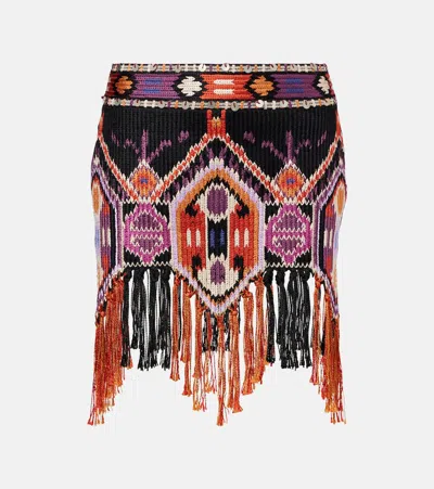 ISABEL MARANT YOLANA SEQUINED FRINGED MINISKIRT