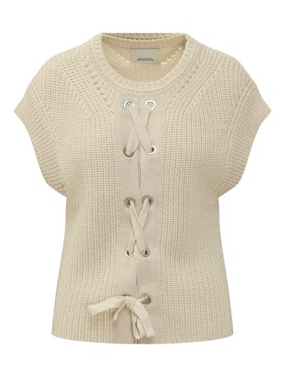 Isabel Marant Yonnia Logo Detail T-shirt In Neutral