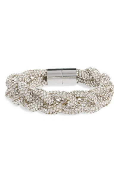 Isabel Marant Yua Crystal Braid Bracelet In Gray