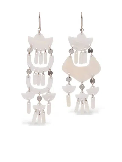 Isabel Marant Yue Pendant Earrings With Natural Shell Accessories In White