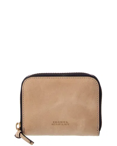Isabel Marant Yuki Leather Card Case In Brown
