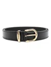 Isabel Marant Logo Engraved Buckle Belt In Black
