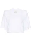 Isabel Marant Zaely Cropped Cotton Jersey T-shirt In White