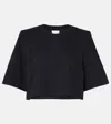 Isabel Marant Zaely Cropped Cotton Jersey T-shirt In Black