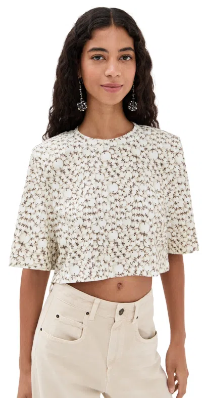 Isabel Marant Zaely Top Ecru In Sand