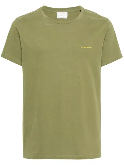 Isabel Marant Zafferh Organic-cotton T-shirt In Green