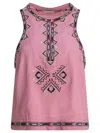 Isabel Marant Embroidered Sleeveless Tank Top In Pink
