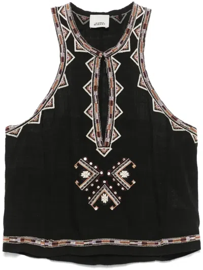 Isabel Marant Zahara Top In Black