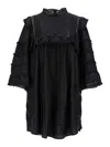 Isabel Marant Zakae Ruffle-trimmed Silk Minidress In Black