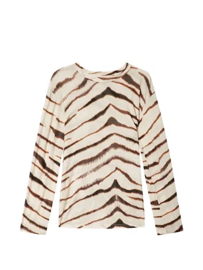 Isabel Marant Zakane Zebra-print Jersey T-shirt In Multi