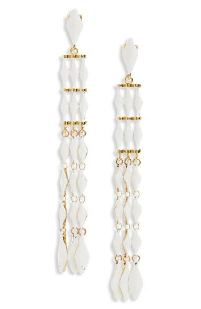 Isabel Marant Zaltana Long Drop Earrings In White
